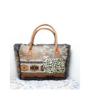 NEW Myra Bag Tote Bag Small Double Handle Tote Purse Women Upcycled Canvas Bag